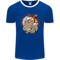 Dear Santa Funny Equestrian Horse Christmas Mens Ringer T-Shirt FotL Royal Blue/White