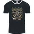 Custom Motorcycle Biker Motorbike Mens Ringer T-Shirt FotL Black/White