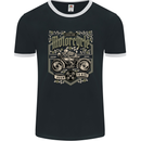 Custom Motorcycle Biker Motorbike Mens Ringer T-Shirt FotL Black/White