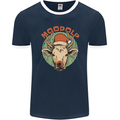 Moodolf Funny Rudolf Christmas Cow Mens Ringer T-Shirt FotL Navy Blue/White