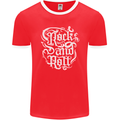 Rock and Roll Guitar Music Mens Ringer T-Shirt FotL Red/White