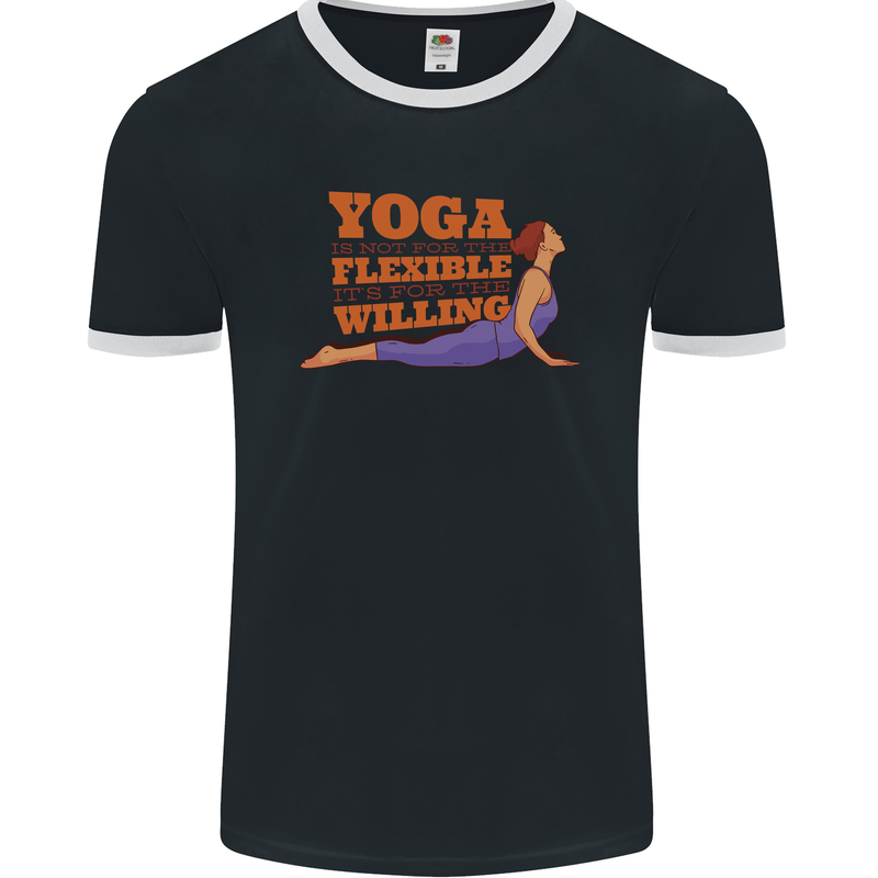 Funny Inspirational Yoga Mens Ringer T-Shirt FotL Black/White