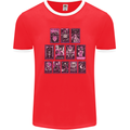 Tarot Cards Fortune Teller Skulls Mens Ringer T-Shirt FotL Red/White
