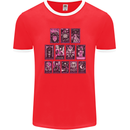 Tarot Cards Fortune Teller Skulls Mens Ringer T-Shirt FotL Red/White