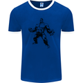 Muscle Man Gym Training Top Bodybuilding Mens Ringer T-Shirt FotL Royal Blue/White