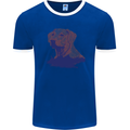 Golden Retriever Mountains Mens Ringer T-Shirt FotL Royal Blue/White