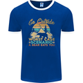 Go Outside Funny Camping Hiking Trekking Mens Ringer T-Shirt FotL Royal Blue/White