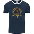 A Rottweiler Dog Mens Ringer T-Shirt FotL Navy Blue/White