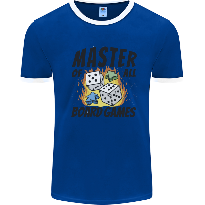 Master of All Board Games Mens Ringer T-Shirt Royal Blue/White