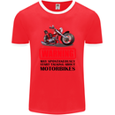 Start Talking About Motorbikes Motorcycle Mens Ringer T-Shirt FotL Red/White