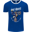 Motocross Dirt Roads Mens Ringer T-Shirt FotL Royal Blue/White