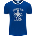 Born to Dive Deep Scuba Diving Diver Mens Ringer T-Shirt FotL Royal Blue/White