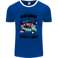 Drunk & Drive the Golf Cart Funny Golfer Mens Ringer T-Shirt FotL Royal Blue/White