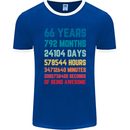 66th Birthday 66 Year Old Mens Ringer T-Shirt FotL Royal Blue/White