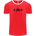 4X4 Heart Beat Pulse Off Road Roading Mens Ringer T-Shirt FotL Red/White