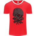 Crying Blood Skull Mens Ringer T-Shirt FotL Red/White