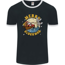 Funny Chickens Merry Cluckmas Mens Ringer T-Shirt FotL Black/White