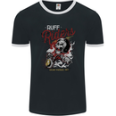 Biker Ruff Riders Motorcycle Motorbike Mens Ringer T-Shirt FotL Black/White