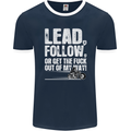 Get out of My Way Funny Biker Motorcycle Mens Ringer T-Shirt FotL Navy Blue/White