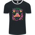 Fungi Magic Mushrooms Trippy LSD Mens Ringer T-Shirt FotL Black/White