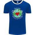 Environment Save the Ocean Stop Pollution Mens Ringer T-Shirt FotL Royal Blue/White