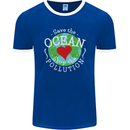 Environment Save the Ocean Stop Pollution Mens Ringer T-Shirt FotL Royal Blue/White