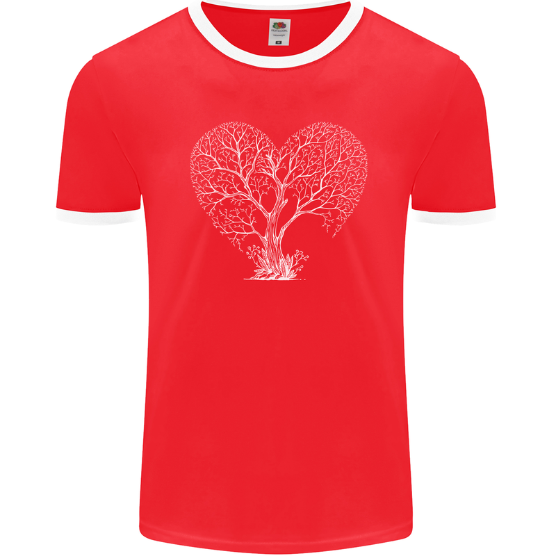 Love Tree Heart Aborist Ecology Environment Mens Ringer T-Shirt FotL Red/White