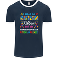 Autism Ribbon For My Granddaughter Autistic Mens Ringer T-Shirt FotL Navy Blue/White