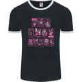Tarot Cards Fortune Teller Skulls Mens Ringer T-Shirt FotL Black/White