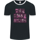 Tarot Cards Fortune Teller Skulls Mens Ringer T-Shirt FotL Black/White