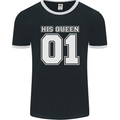 His Queen Funny Wedding Anniversary Mens Ringer T-Shirt FotL Black/White