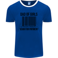 Dad of Girls Scan For Payment Father's Day Mens Ringer T-Shirt FotL Royal Blue/White