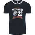 22 Year Wedding Anniversary 22nd Rugby Mens Ringer T-Shirt FotL Black/White