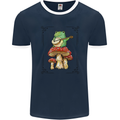 A Frog Playing the Guitar on a Toadstool Mens Ringer T-Shirt FotL Navy Blue/White