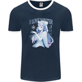 I Love Winter Anime Japanese Text Mens Ringer T-Shirt FotL Navy Blue/White