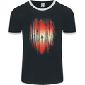 Ninja Landscape Martial Arts MMA Samurai Mens Ringer T-Shirt FotL Black/White