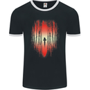 Ninja Landscape Martial Arts MMA Samurai Mens Ringer T-Shirt FotL Black/White