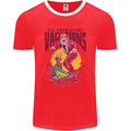 Santa Vacations Funny Christmas Surfer Surfing Mens Ringer T-Shirt FotL Red/White