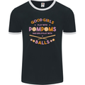 Bad Girls Play With Pool Balls 9-Ball Mens Ringer T-Shirt FotL Black/White