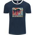 Goldendoodle Dog Art Mens Ringer T-Shirt FotL Navy Blue/White