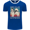 Alaskan Dog Sorry I'm Late Mens Ringer T-Shirt FotL Royal Blue/White