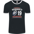 19 Year Wedding Anniversary 19th Rugby Mens Ringer T-Shirt FotL Black/White