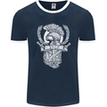 SPQR Helmet Gym Bodybuilding Training Top Mens Ringer T-Shirt FotL Navy Blue/White