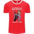 Not a Backrest Female Motorcycle Biker Mens Ringer T-Shirt FotL Red/White