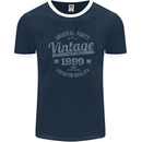 Vintage Year 24th Birthday 1999 Mens Ringer T-Shirt FotL Navy Blue/White