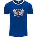 London Coat of Arms England St Georges Day Mens Ringer T-Shirt FotL Royal Blue/White