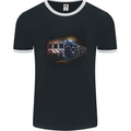 Music Ghetto Blaster Train Dance Mens Ringer T-Shirt FotL Black/White