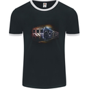 Music Ghetto Blaster Train Dance Mens Ringer T-Shirt FotL Black/White