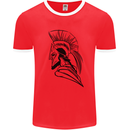 Spartan Helmet Training Bodybuilding MMA Mens Ringer T-Shirt Red/White