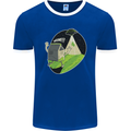 Cow Abduction Funny Alien UFO Food Mens Ringer T-Shirt FotL Royal Blue/White